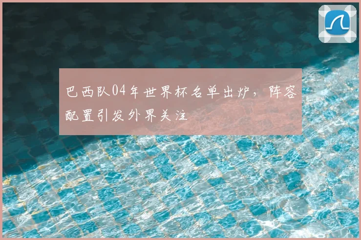 巴西队04年世界杯名单出炉,阵容配置引发外界关注